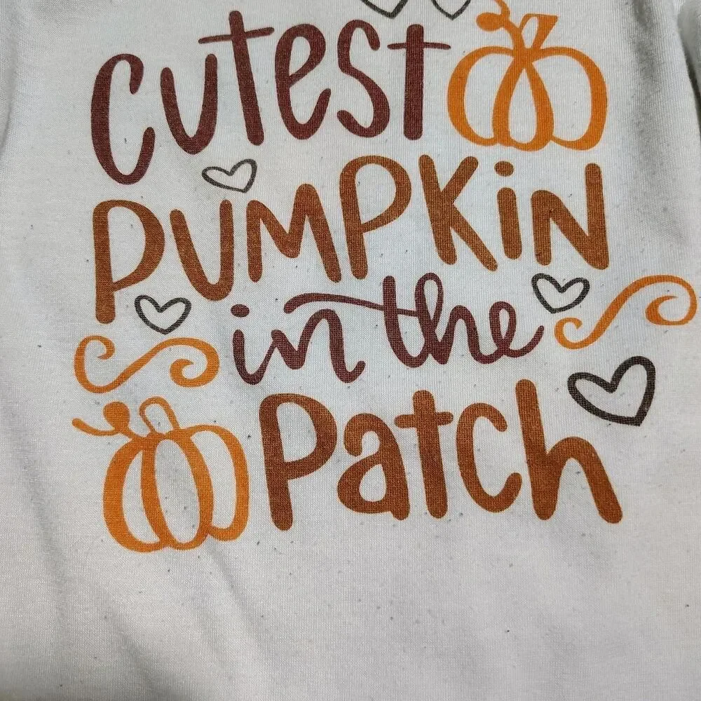 SHEIN Toddler Long Sleeve Onesie Cutest Pumpkin in the Patch Size 18-24M Unisex